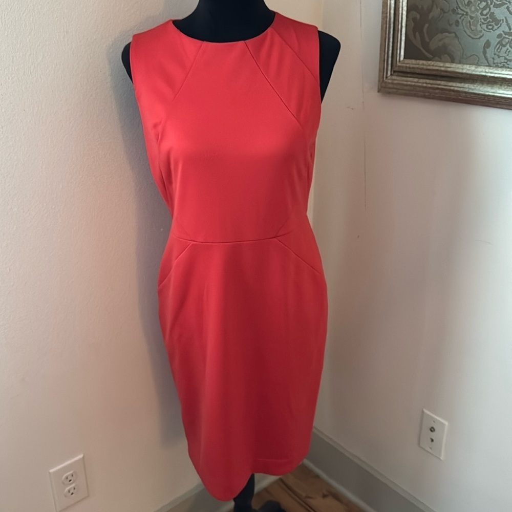 The Limited sleeveless coral sheath‎ dress Sz 4